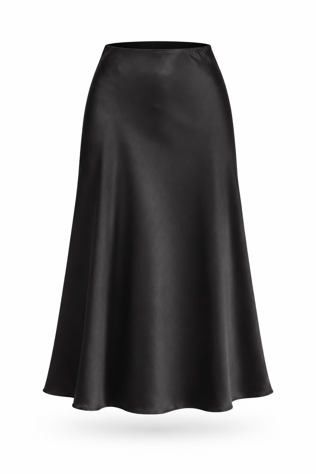 Trumpet Bias Skirt In Black Solid