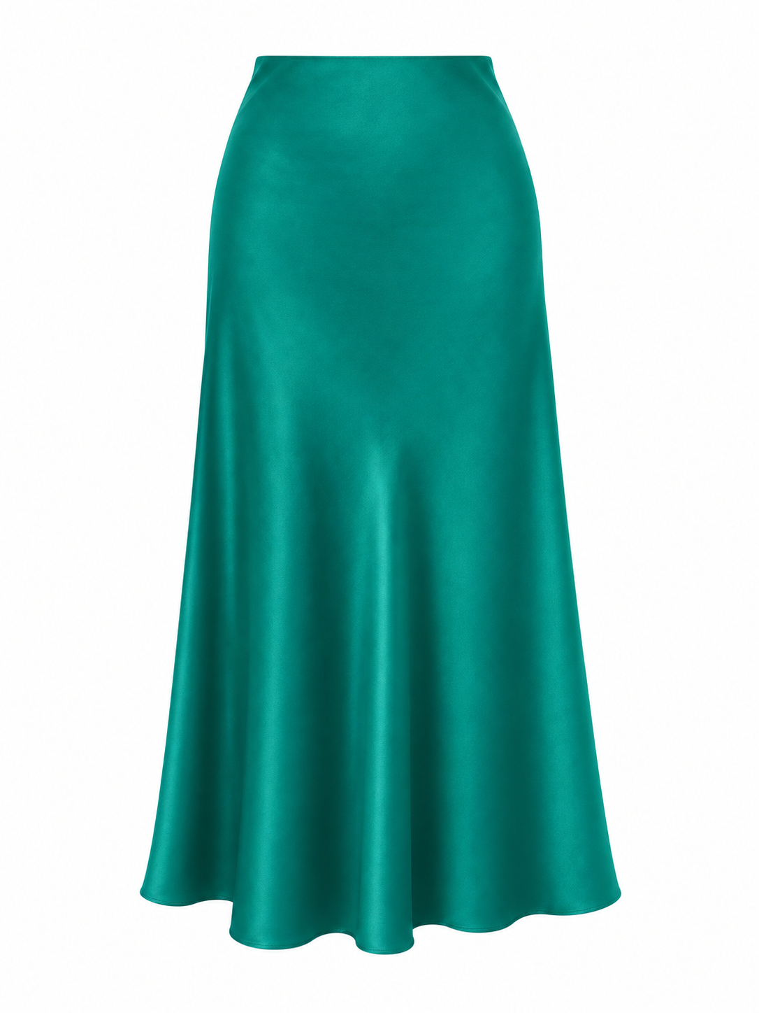 Trumpet Bias Skirt In Emerald Solid